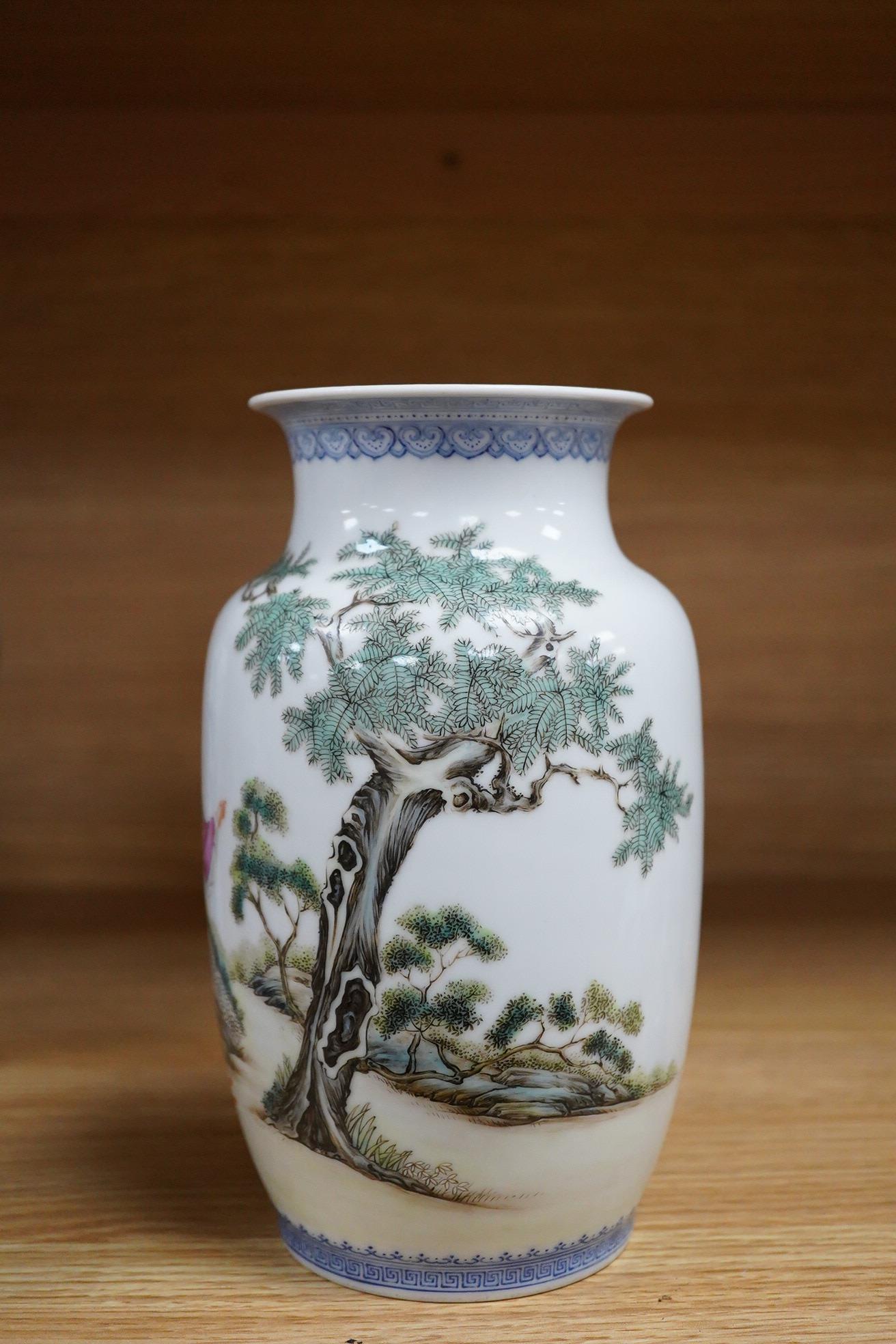 A Chinese famille rose figurative vase, 19cm high